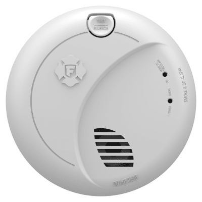 Alarma de Humo y Monóxido de Carbono AC / Batería Sellada de 10 Años / Advertencia de Voz con Ubicación / Indicador de Alarma con Bloqueo / Sensor Fotoeléctrico y Electroquímico / Interconexión de hasta 18
