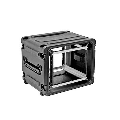 Gabinete Plástico Móvil con Amortiguador con Rack de 19″ 12 Unidades.
