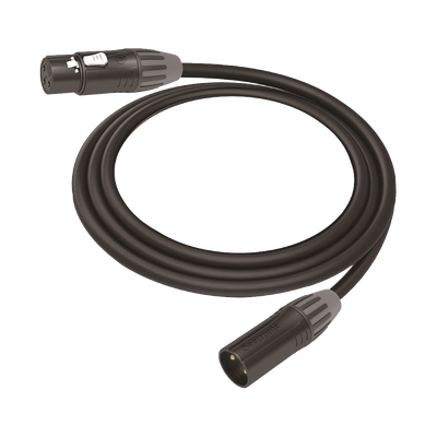 Cable XLR 3 polos hembra – XLR 3 polos macho – Serie M carcasa negra, contactos dorados