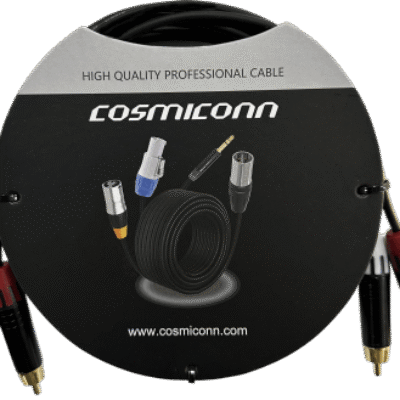 Cable 2 RCA x 2 RCA, conectores negros, con diferenciador de blanco y rojo (2x MT380-RD – 2x MT380-WH), length 2m