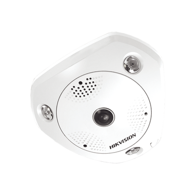 Fisheye IP 6 Megapixel / 180° – 360° / DEWARPING / WDR 120 dB / Uso en Interior / 15 mts IR / Entrada y Salida de Audio y Alarma / Múltiples Vistas / MicroSD