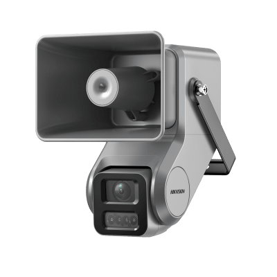 Cámara IP 4 Megapixel + Bocina IP Integrada / Lente Motorizado 2.8 a 12 mm / 7 Watts de Potencia / Exterior IP67 / PoE / Metal / Dual Light / Hik-Connect / Ideal para Almacenes o Bodegas y Zonas Aisladas