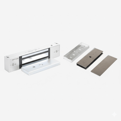 Kit Para Control de Acceso Incluye Chapa Magnética de 1200 Lbs / Montaje En «U» Para Puerta de Cristal /  Uso Interior / Certificación UL
