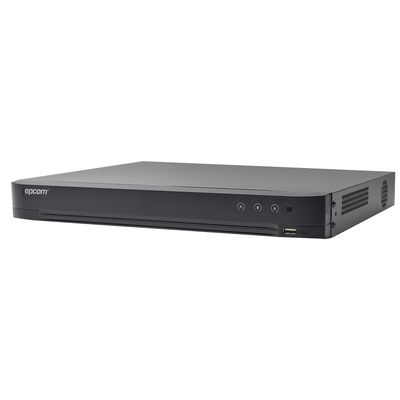 DVR 16 Canales TurboHD + 8 Canales IP / 5 Megapixel Lite – 3K Lite / Acusense (Evita Falsas Alarmas) / Audio por Coaxitron / 1 Bahía de Disco Duro / H.265+ / Salida de Video en Full HD