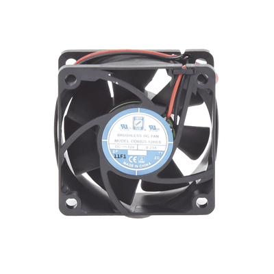 Ventilador Anticondensante Axial Cuadrado, 60x60x25 mm, 12 Vcc, 4390 RPM, 1.8 W, 0.15 A, Flujo de Aire de 25.0 CFM, Unión Sellada.