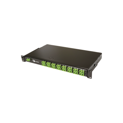 Splitter PON Tipo Panel de 1X32, con Conectores LCA de Entrada y LCA de Salida, 1UR, Color Negro