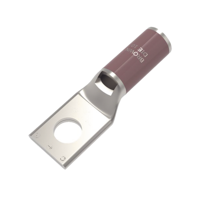 Zapata Terminal de Compresión de Cobre Electrolítico Estañado de Cañón Corto para Tornillo de 1/2″ y Calibre 4 AWG.