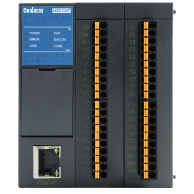 PLC Controlador Lógico Programable / CPU Dual 32-bit / 12 Entradas Digitales / 12 Salidas Transistor / 4 Entradas Analógicas / 4 Salidas Analógicas / Ethernet + CAN + RS485 / Control de Movimiento 200KHz / Expansión 31 M&oa