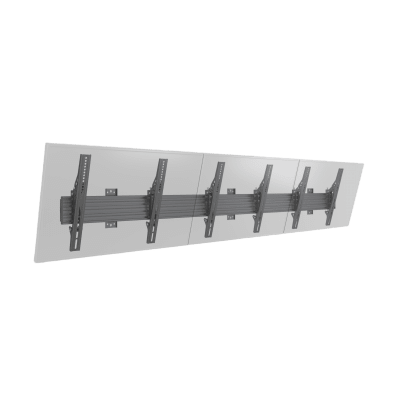 Soporte de Pared para TV / Riel Triple 400T / Capacidad 110 lbs (50 kg) / Compatible 32″-65″ / VESA 100×100-600×400 mm / Ajuste Ángulo 5°-15° / Montaje Profesional