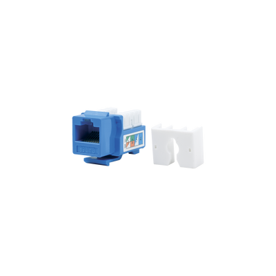 Módulo Jack Keystone Cat5e con Terminación 110 (Punchdown) para Faceplate – Color Azul