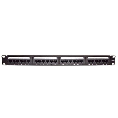 Panel de Parcheo de Impacto (110) UTP de 24 Puertos Cat5e, 19 Pulgadas con Barra para Organizar Cable