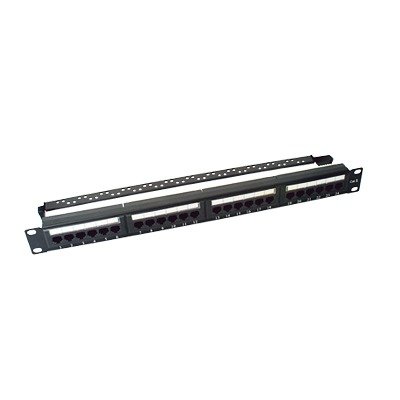 Panel de Parcheo de Impacto (110) UTP de 24 Puertos Cat6, 19 Pulgadas (48.26 cm), con Barra para Organizar Cable