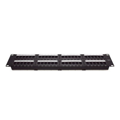 Panel de Parcheo de Impacto (110) UTP de 48 Puertos Cat6, 19 Pulgadas (48.26 cm), 2U, con Barra para Organizar Cable
