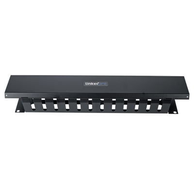 Organizador de Cables Horizontal de 2U para Rack de 19″ con Cubierta Metálica