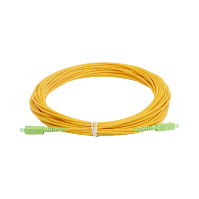 Jumper de Fibra Óptica Monomodo SC/APC – SC/APC Simplex, Color Amarillo, 15 Metros (49.21 Pies)