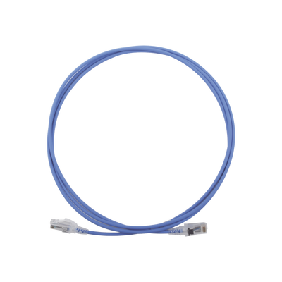 Patch Cord MC6 Modular Cat6 UTP, CM/LS0H, 2.13 Metros (7 Pies), Color Azul, Diámetro Reducido (28AWG)