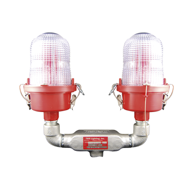 Lámpara de Obstrucción Roja Certificada/ Luz Fija Tipo L-810 Doble LED/ 120 – 240 Vca/ Luz Infraroja