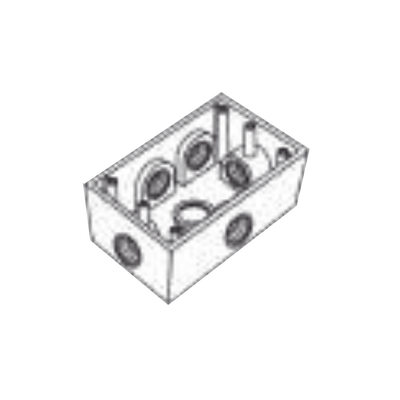 Caja Condulet FS de 1/2″ (12.7 mm) con seis bocas a prueba de intemperie.
