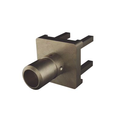 Conector Mini SMB Hembra (PIN Macho) 75 Ohm, Montaje Vertical para PCB, Oro/ Oro/ Teflón.