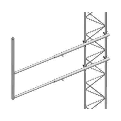 Brazo tipo «F» para tramos STZ-30G, galvanizado por inmersión en caliente.