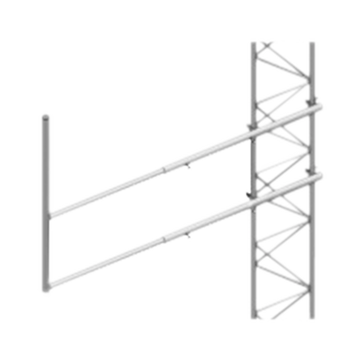 Brazo tipo «F» para tramos STZ-90G, galvanizado por Inmersión Caliente.