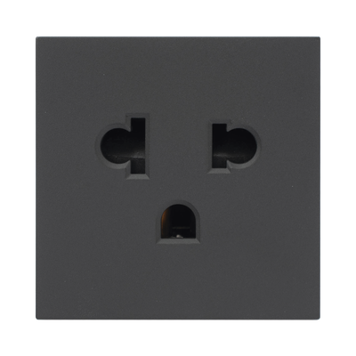 Módulo para Tomacorriente Euroamericano / Color Grafito / 45×45 mm (1.77 x 1.77 Pulgadas) / Compatible con Torres y Cajas para Escritorio de la Marca Simon