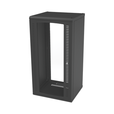 Gabinete para Montaje en Pared, Puerta de Cristal Templado, Cuerpo Fijo con Rack 19″ de 24 Unidades