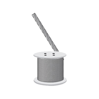 Cable de Retenida 7 Hilos , Resistencia 600 kg, Diámetro 1/8″ (Metro). Acero Galvanizado