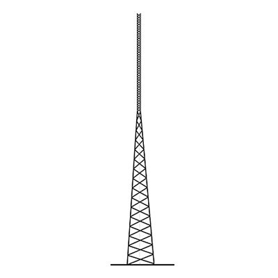 Torre Autosoportada Tubular ROHN de 42 metros (140′)  Linea SSV HEAVY DUTY.