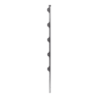 Poste de Paso de 1.2m para Cerca Electrificada.Tubo Galvanizado cal. 18 de 1″Diam. con Tapón y 5 Aisladores Instalados.
