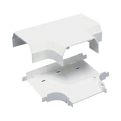 Accesorio en «T», para uso con canaleta T70, Material PVC Rígido, Color Blanco Mate