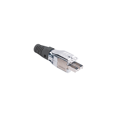 Plug TERA de 4 Pares, Compatible con Cable Multifilar de 0.48 mm (26 AWG) S/FTP y F/FTP, Color Negro
