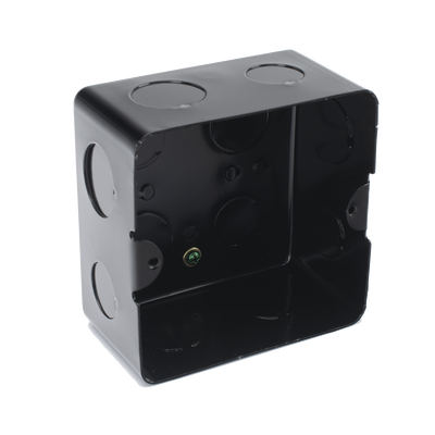 Caja de Registro de Acero Galvanizado, 10×10 cm (3.94×3.94 Pulgadas), Color Negro (11000-00000)