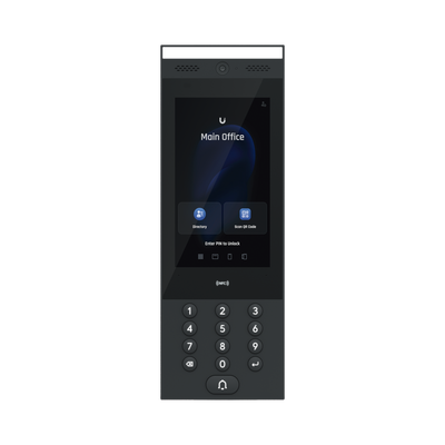 UniFi Intercom para interior/exterior IP65, Lector NFC y QR / Pantalla táctil 7″, cámara, bocina y micrófono, sensor de movimiento, funciona con UniFi Access