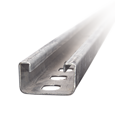 Unicanal perforado 4×2, 3000 mm, con acabado Electro Zinc