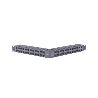 Patch Panel Z-MAX de 48 Puertos, Blindado, Modular (Vacío), Angulado, 1UR