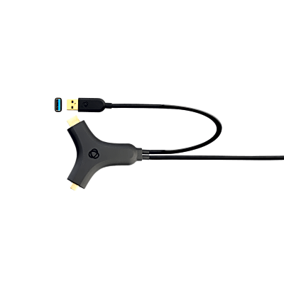 Adaptador Activo Multi-Formato | HDMI + USB 3.2 a USB-C | 4K@30Hz 4:4:4 | 60W PD | Carcasa ABS | Cable 2.7 m (8.85 ft)