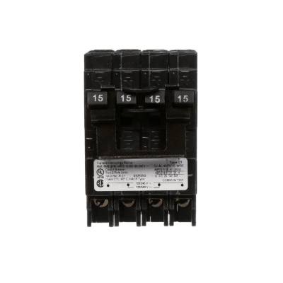 Interruptor automático TRIPLEX enchufable tipo QT 2 polos simples, 1 polo doble, 15-40 amp