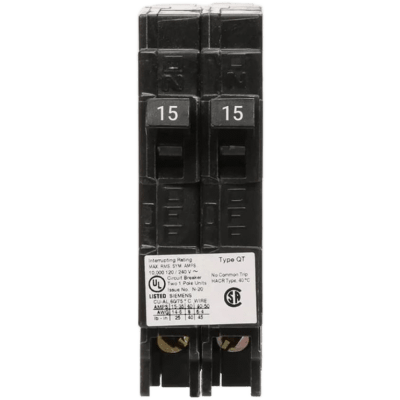 Interruptor automático DUPLEX enchufable tipo QT 2 polos, 30-30 amp